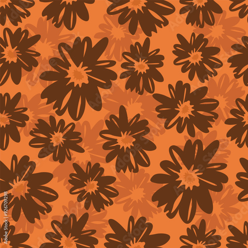 Wallpaper Mural Flowers seamless pattern. vector illustration. Abstract flowers, floral vector with leaves Torontodigital.ca