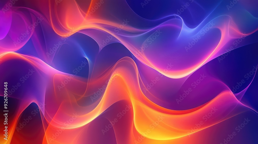 Obraz premium A dynamic and fluid abstract background with intersecting, colorful, smooth lines.