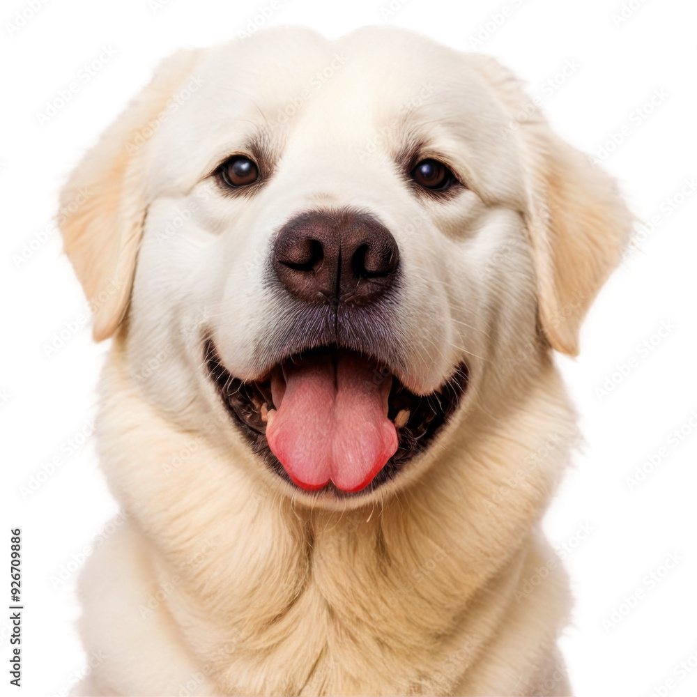 A Great Pyrenees dog headshot on transparent background A Great Pyrenees dog headshot on transparent background