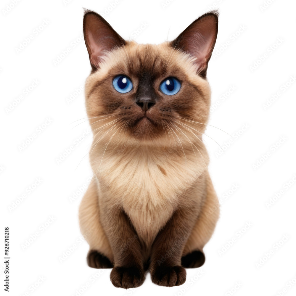 Siamese cat headshot on transparent background Siamese cat headshot on transparent background