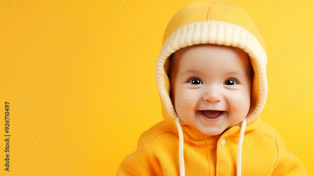 Cute Baby on Solid Background with Ample Copy Space Cute Baby on Solid Background with Ample Copy Space