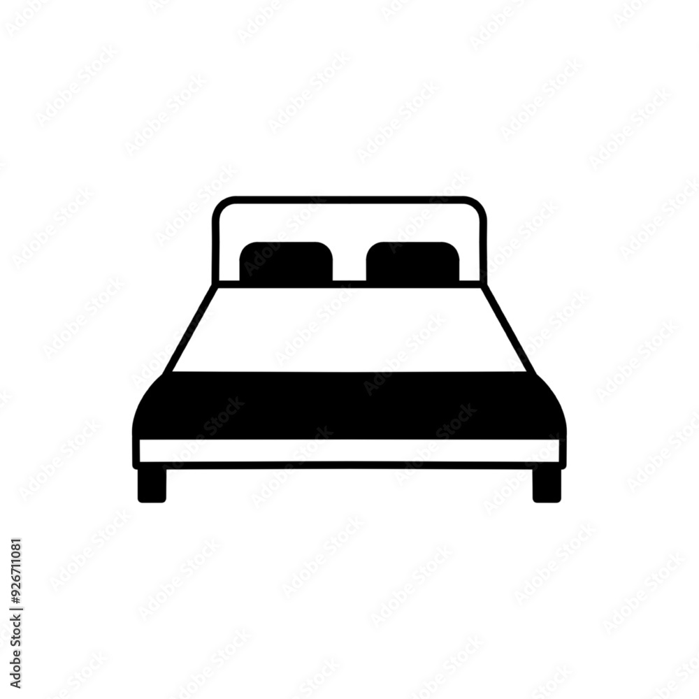 Bed icon on white background. Vector illustration. Bed icon on white background. Vector illustration.