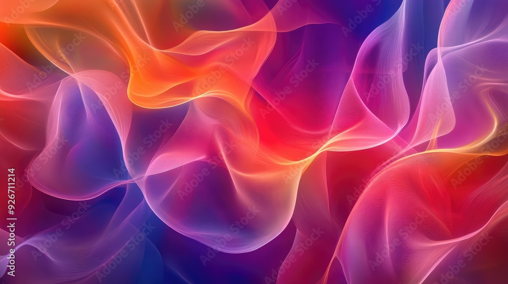 Obraz premium A vibrant abstract background featuring fluid, intersecting lines in a flowing, colorful pattern.