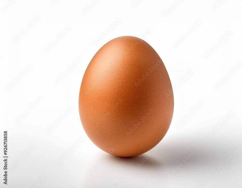 On a white BackgroundSingle brown egg on white background On a white BackgroundSingle brown egg on white background