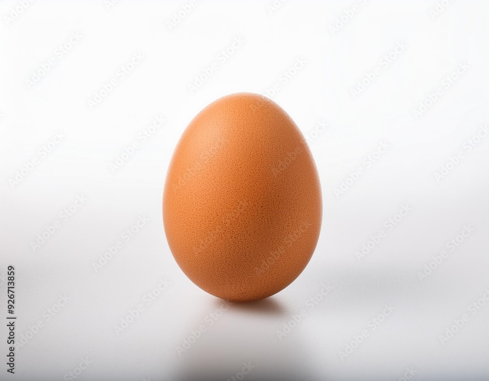 On a white BackgroundSingle brown egg on white background On a white BackgroundSingle brown egg on white background