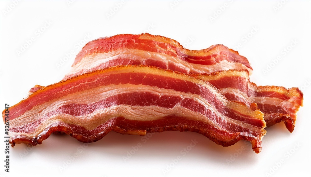 On a white BackgroundStreaky bacon On a white BackgroundStreaky bacon