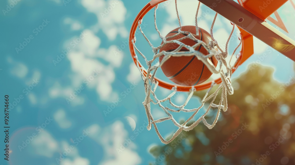 Basketball in Motion Toward Basket
Basketball in Motion Toward Basket