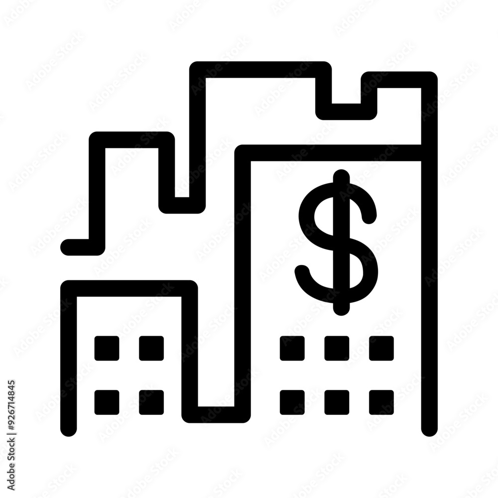 Real estate icon in thin line style vector illustration graphic design Real estate icon in thin line style vector illustration graphic design