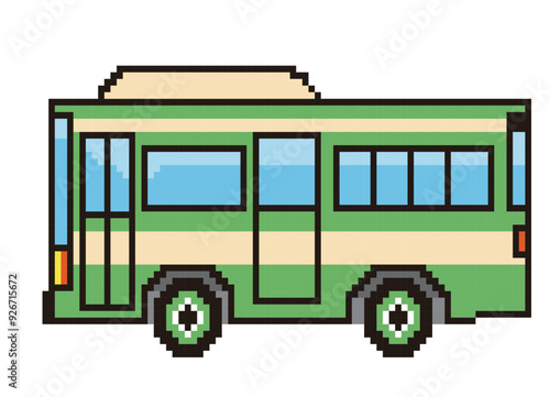 8ビットで描いた自動車のピクセルアート　乗用車、SUVカーのイラスト　アイコン
