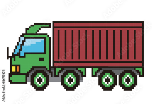 8ビットで描いた自動車のピクセルアート　乗用車、SUVカーのイラスト　アイコン
