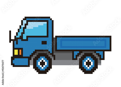 8ビットで描いた自動車のピクセルアート　乗用車、SUVカーのイラスト　アイコン
