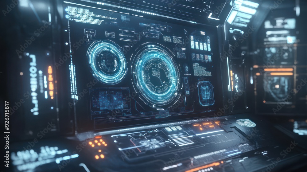 Fototapeta premium Futuristic Interface Design: Digital Dashboard