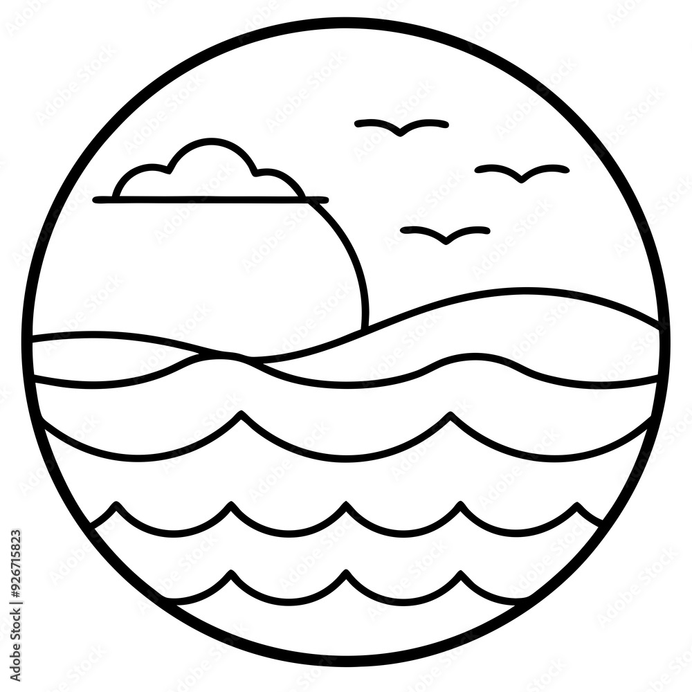 sea line art design sea line art design