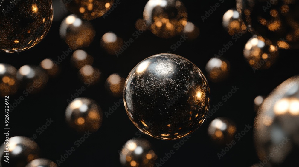 Naklejka premium Abstract Golden Spheres