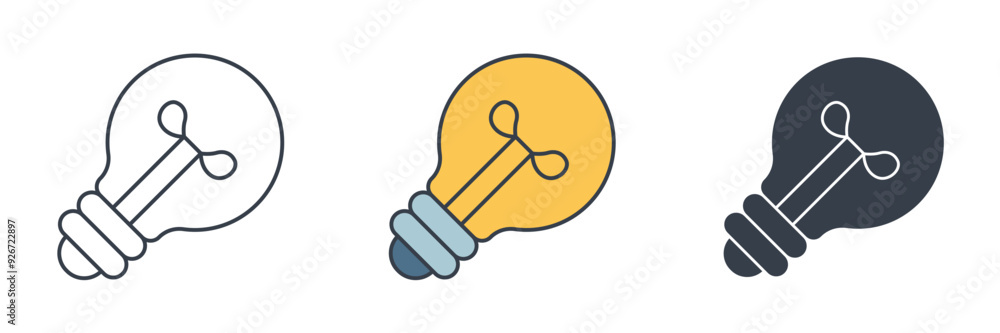 Light Bulb icon symbol vector illustration isolated on white background Light Bulb icon symbol vector illustration isolated on white background