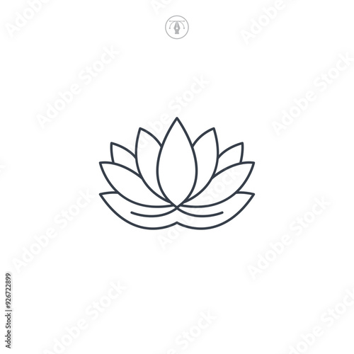 Lotus Flower icon symbol vector illustration isolated on white background