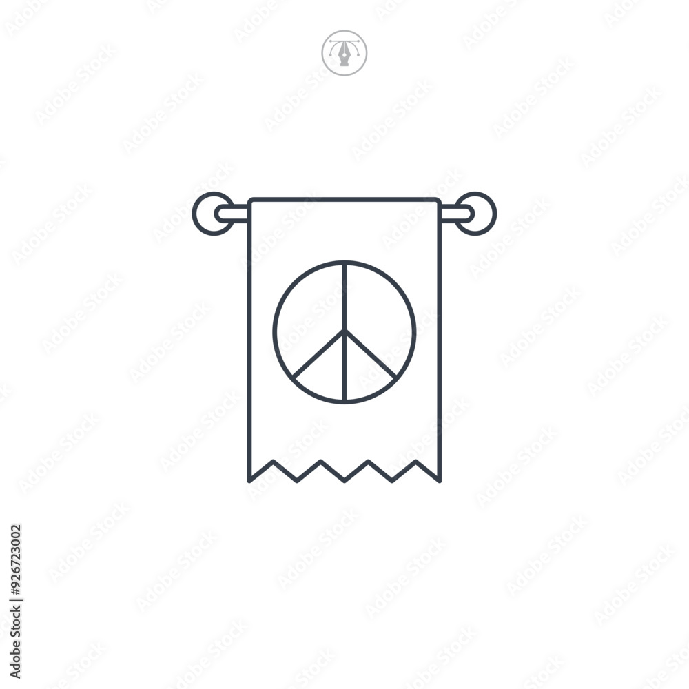 Peace Banner icon symbol vector illustration isolated on white background Peace Banner icon symbol vector illustration isolated on white background