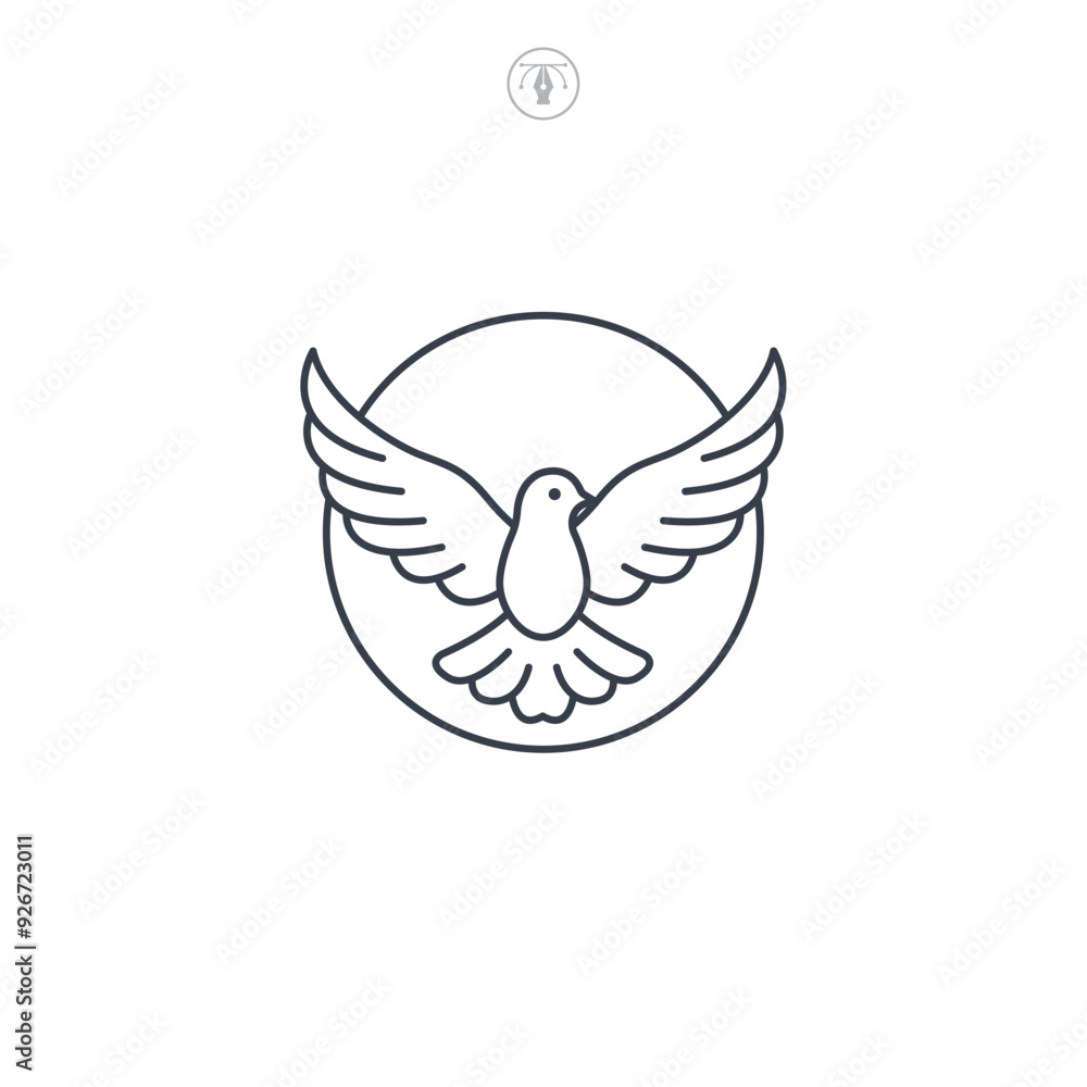Peace Dove Flying icon symbol vector illustration isolated on white background Peace Dove Flying icon symbol vector illustration isolated on white background