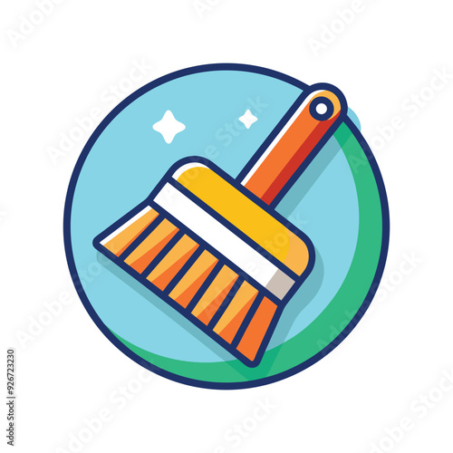 Cleaning service cartoon character with cleaning elements vector illustration