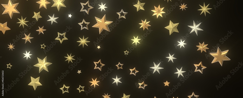 Radiant Euphoria: Lose Yourself in a 3D Gold Stars Rainfall Radiant Euphoria: Lose Yourself in a 3D Gold Stars Rainfall