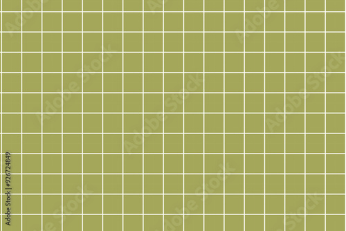Green chequered seamless background. Grid backdrop white lines. Autumn colours.