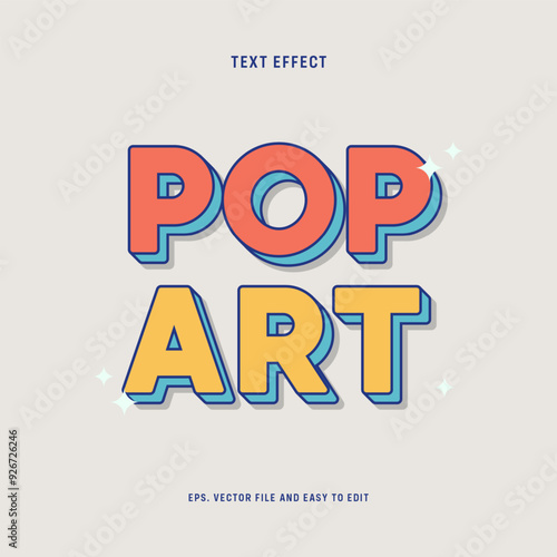 Pop art editable text effect, colorful text style