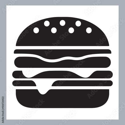 Logotype icons single burger illustration silhouettes in white background