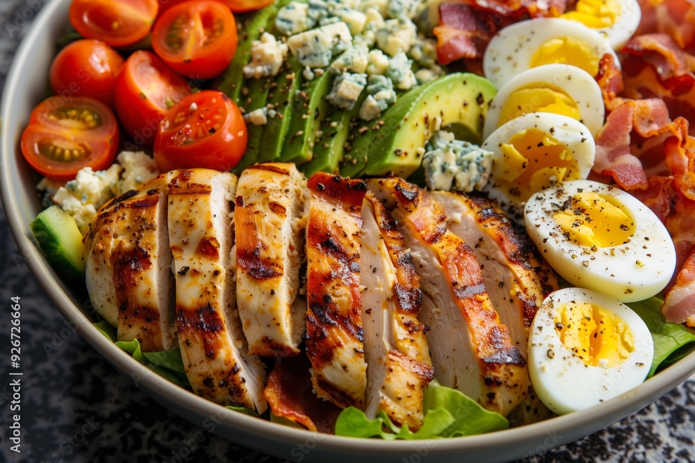 Cobb salad with chicken, avocado, and bacon Cobb salad with chicken, avocado, and bacon