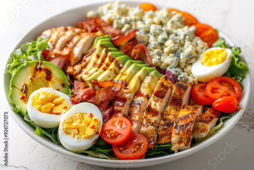 Vibrant Cobb salad with fresh ingredients photo