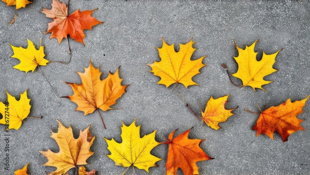 autumn leaves on the asphalt, top view. autumn leaves on the asphalt, top view.