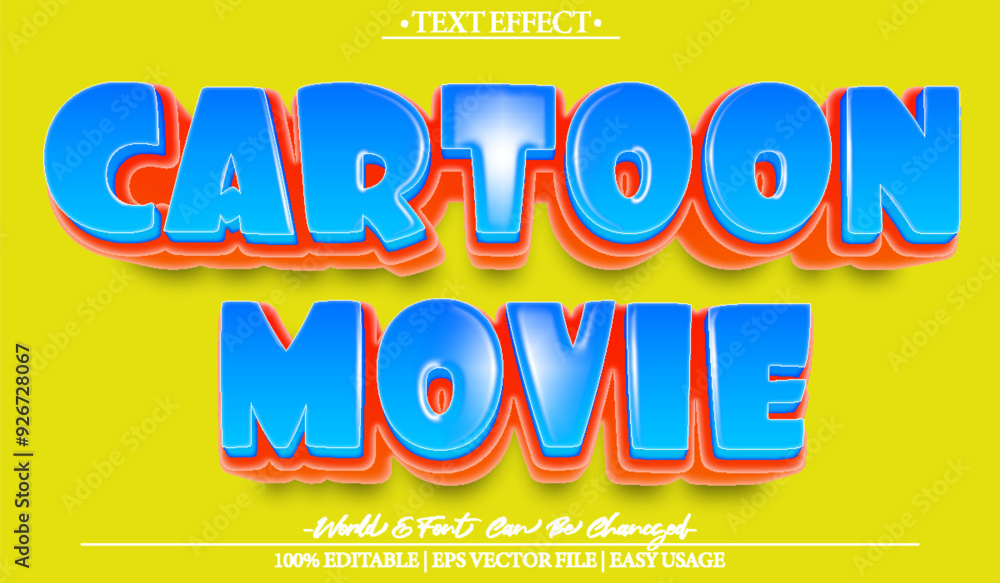 Cartoon Movie Vector Text Effect Editable Alphabet Comic Kids Funny Happy Tv Show Cartoon Movie Vector Text Effect Editable Alphabet Comic Kids Funny Happy Tv Show