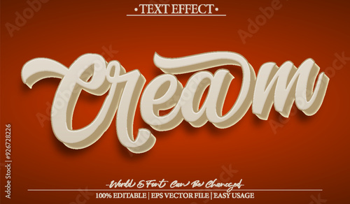 Cream Vector Text Effect Editable Alphabet Desert Butter Milk Vanilla Icecream Caramel