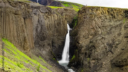  Timelapse of Litlanesfoss in Iceland. photo