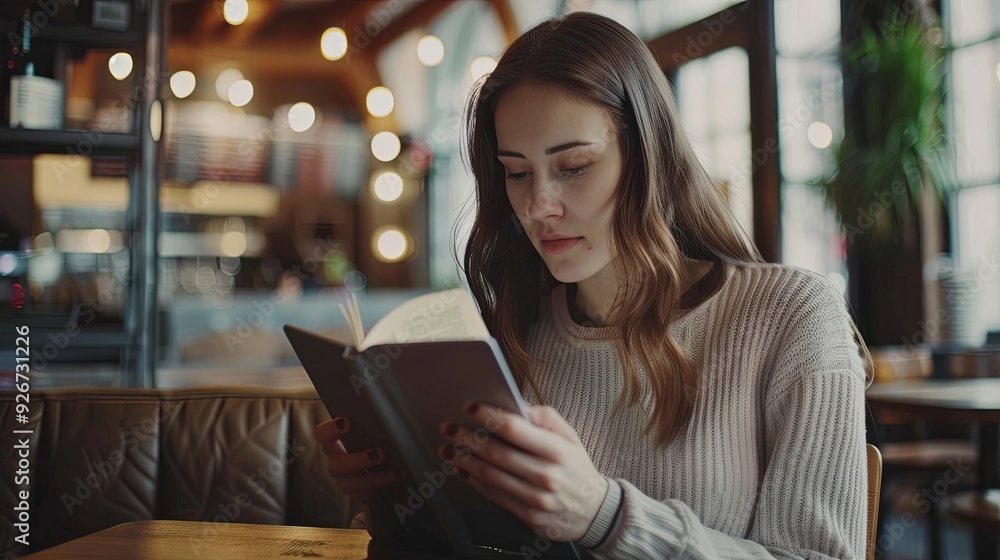 A young woman, teenager reading a Bible, sitting in a modern cafe, faith and contemporary life, showcasing the intersection of spirituality, banner with copyspace for text.
A young woman, teenager reading a Bible, sitting in a modern cafe, faith and contemporary life, showcasing the intersection of spirituality, banner with copyspace for text.