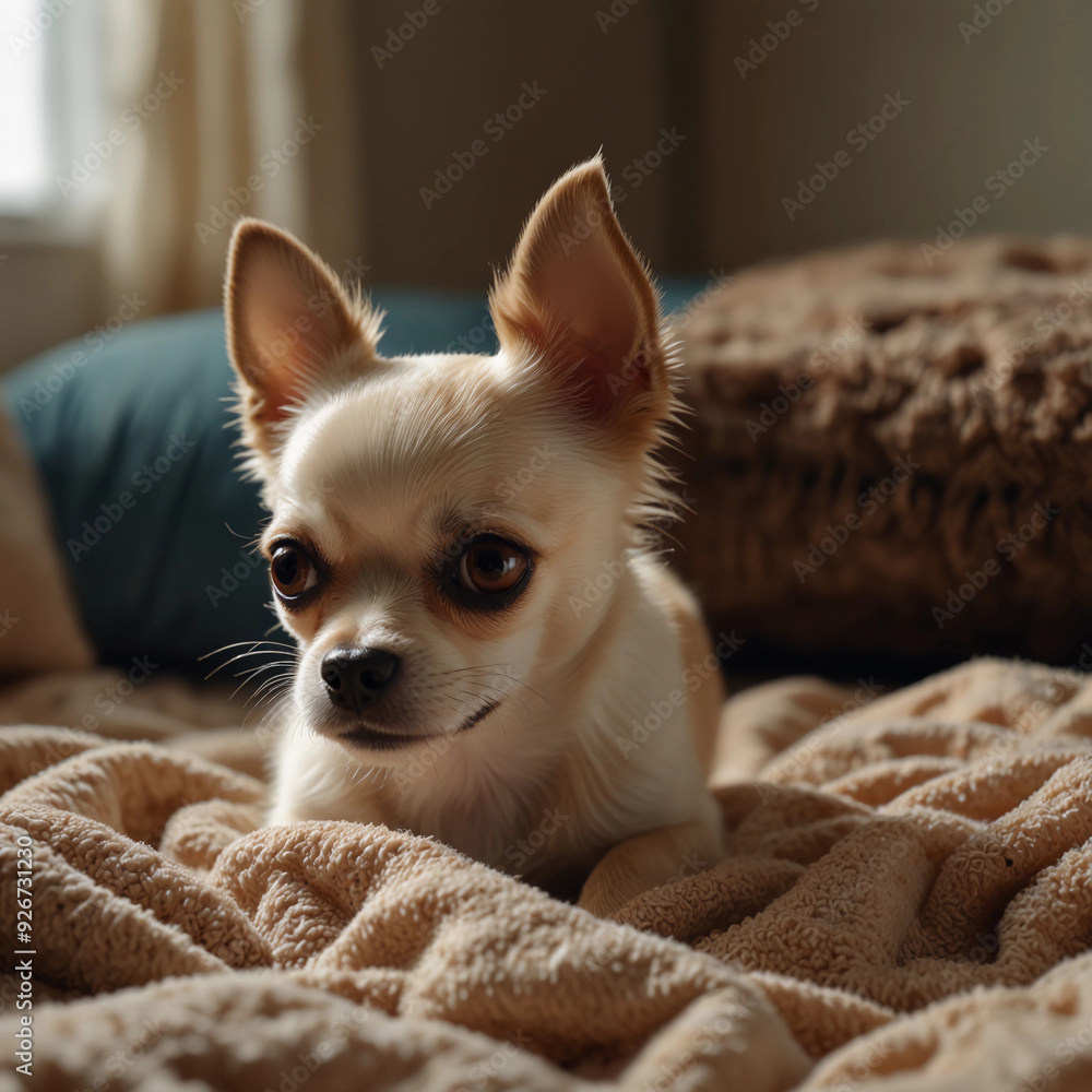 chihuahua puppy in bed chihuahua puppy in bed