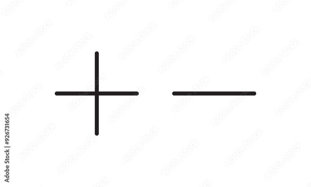 add and remove button icons isolated. Set of plus and minus symbols add and remove button icons isolated. Set of plus and minus symbols