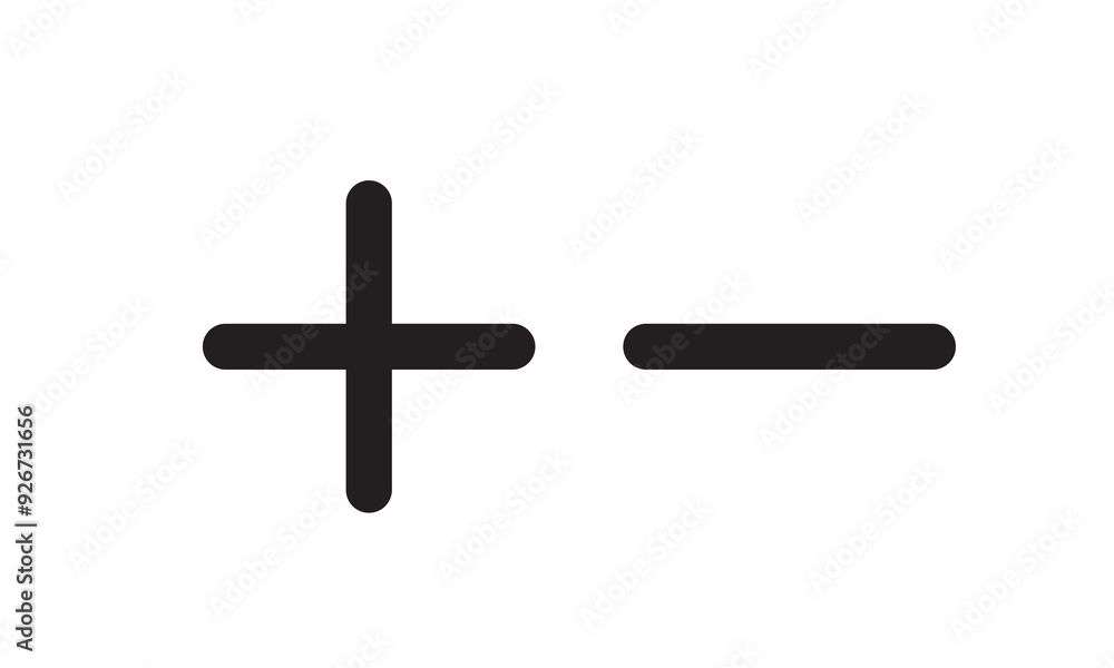 Obraz premium add and remove button icons isolated. Set of plus and minus symbols