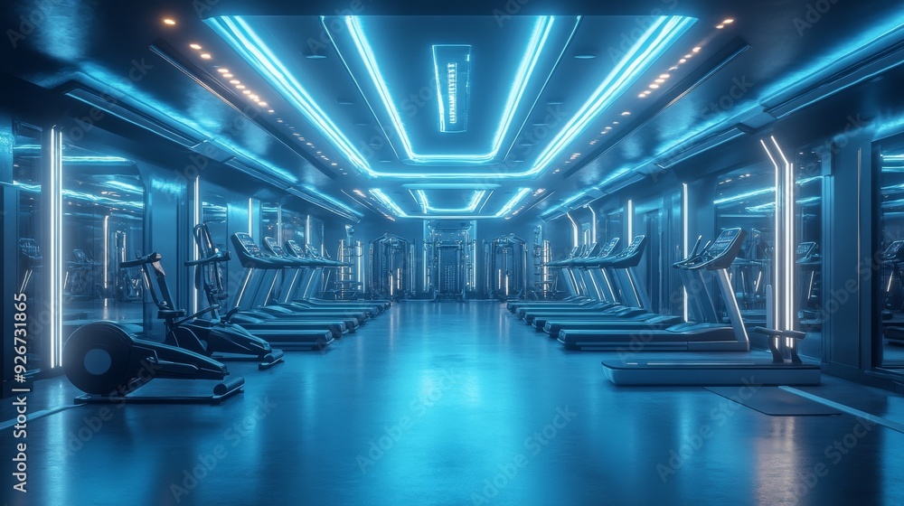 Futuristic Fitness Centers with AI-Powered Personalized Training: Gyms where training programs are tailored by AI for each user. Futuristic Fitness Centers with AI-Powered Personalized Training: Gyms where training programs are tailored by AI for each user.