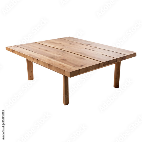 Beautifully Aged Old Retro Wooden Table Isolated on a Transparent Background | Wooden Table for Classic Decor