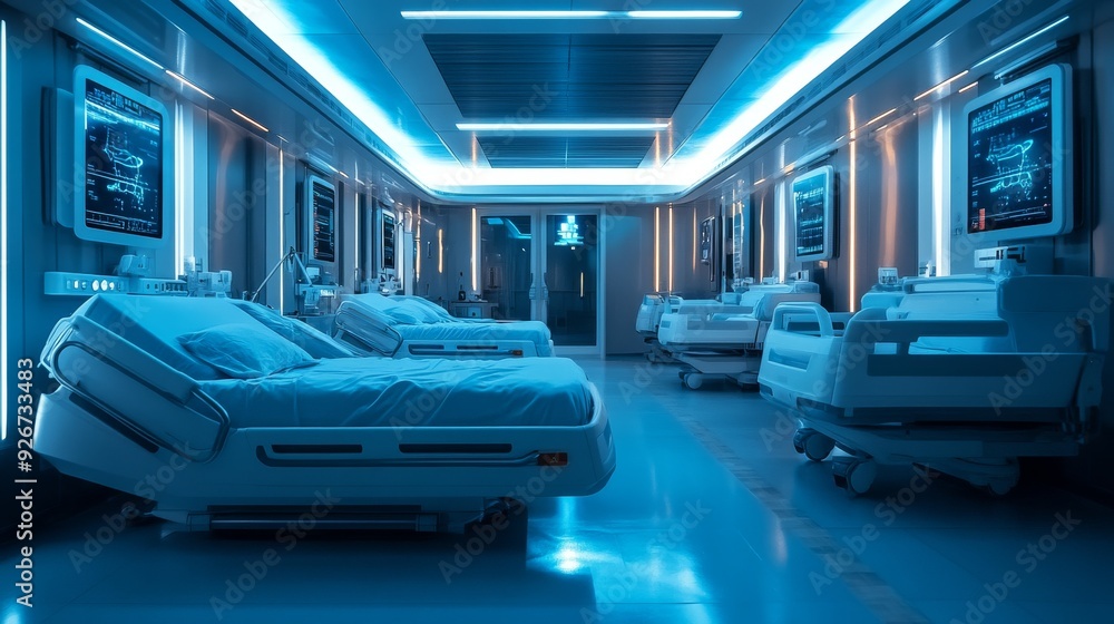 Futuristic Hospitals with AI-Enhanced Disease Prediction Systems: Hospitals using AI to predict and prevent disease outbreaks. Futuristic Hospitals with AI-Enhanced Disease Prediction Systems: Hospitals using AI to predict and prevent disease outbreaks.