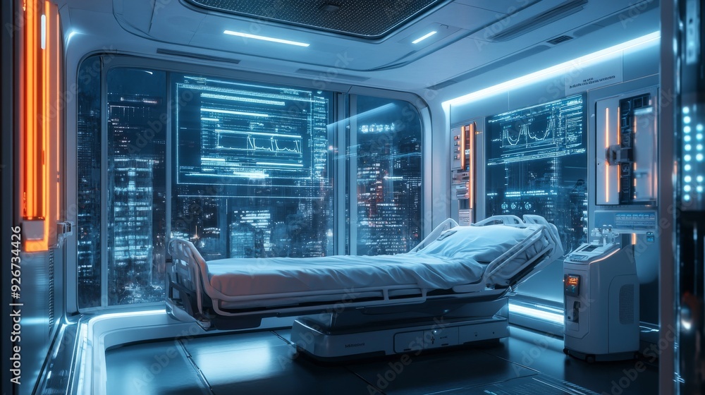 Futuristic Hospitals with AI-Enhanced Medical Research Systems: Hospitals using AI to accelerate and enhance medical research efforts. Futuristic Hospitals with AI-Enhanced Medical Research Systems: Hospitals using AI to accelerate and enhance medical research efforts.