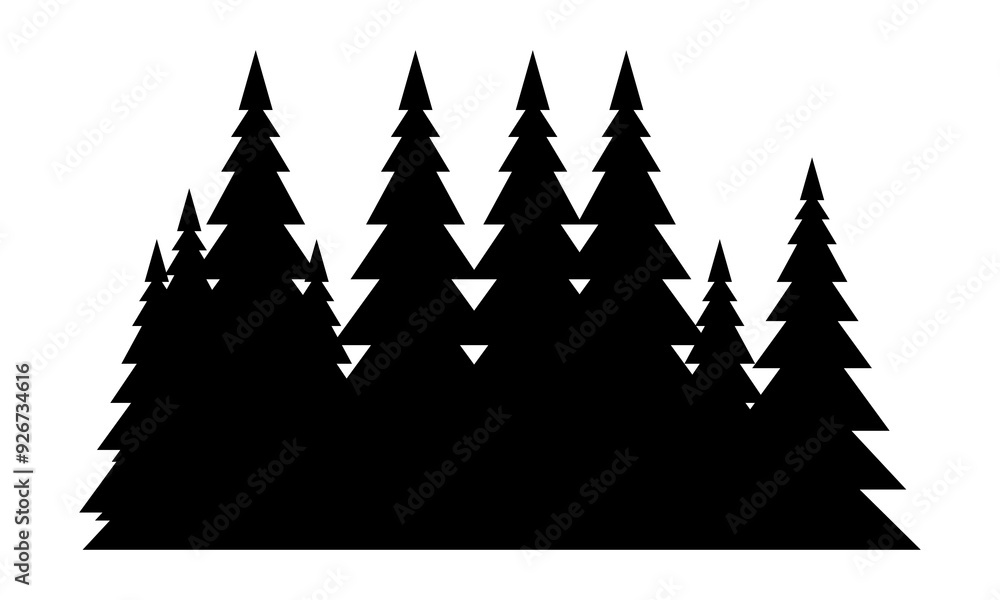 Obraz premium fir tree silhouette vector