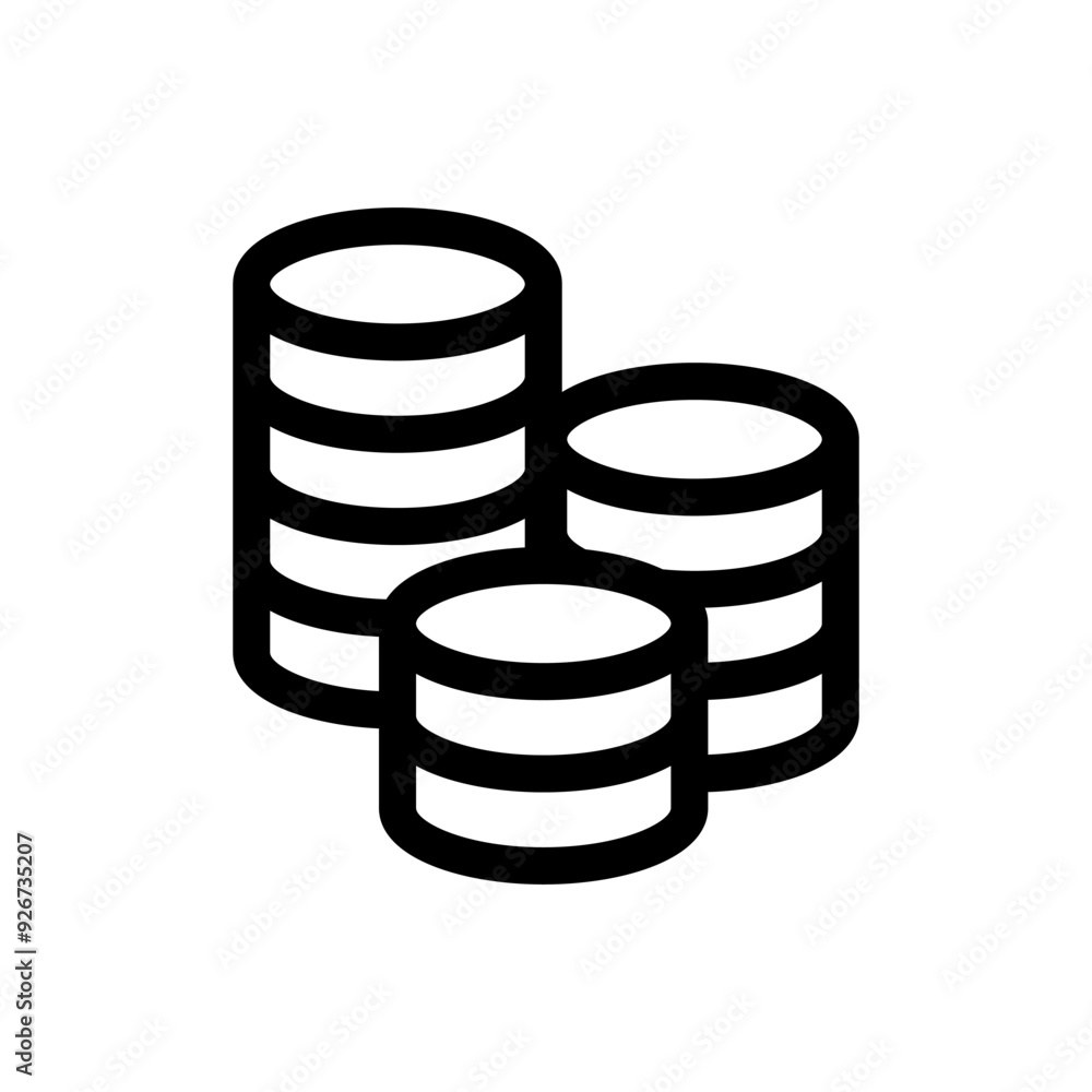 Coin icon in thin line style vector illustration graphic design Coin icon in thin line style vector illustration graphic design