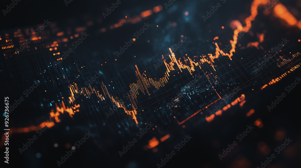 Fototapeta premium Abstract with pastel colorful charts and graphs with statistics to analyze business potential and forecast future development of companies growth.