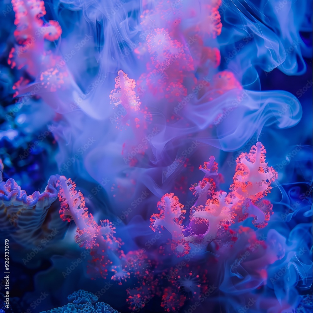 corals and smoke. corals and smoke.