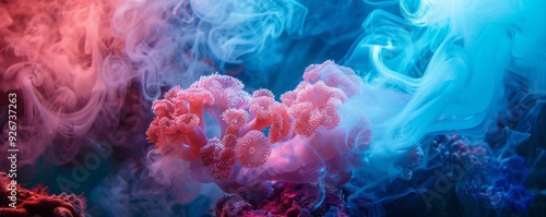 corals and smoke.