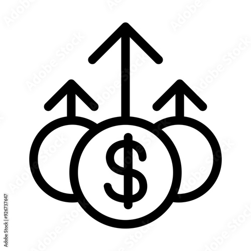 Profit icon in thin line style vector illustration graphic design