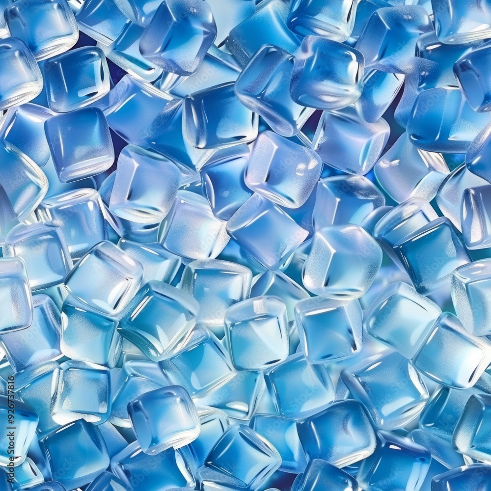 Blue ice cubes glimmer as they reflect light, creating a striking visual display Blue ice cubes glimmer as they reflect light, creating a striking visual display