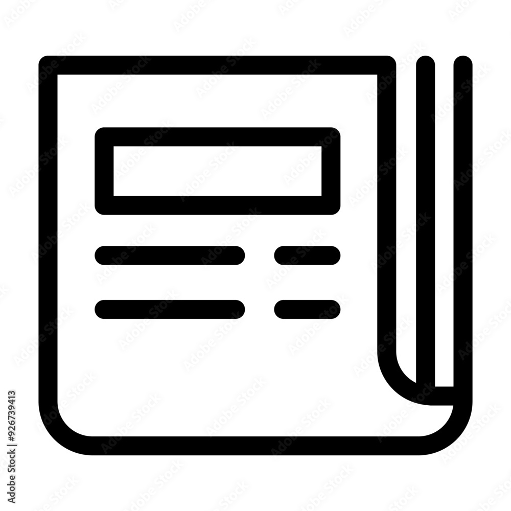 Newspaper icon in thin line style vector illustration graphic design Newspaper icon in thin line style vector illustration graphic design