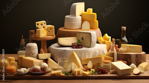 Wallpaper Mural variety of cheese AI generative Torontodigital.ca